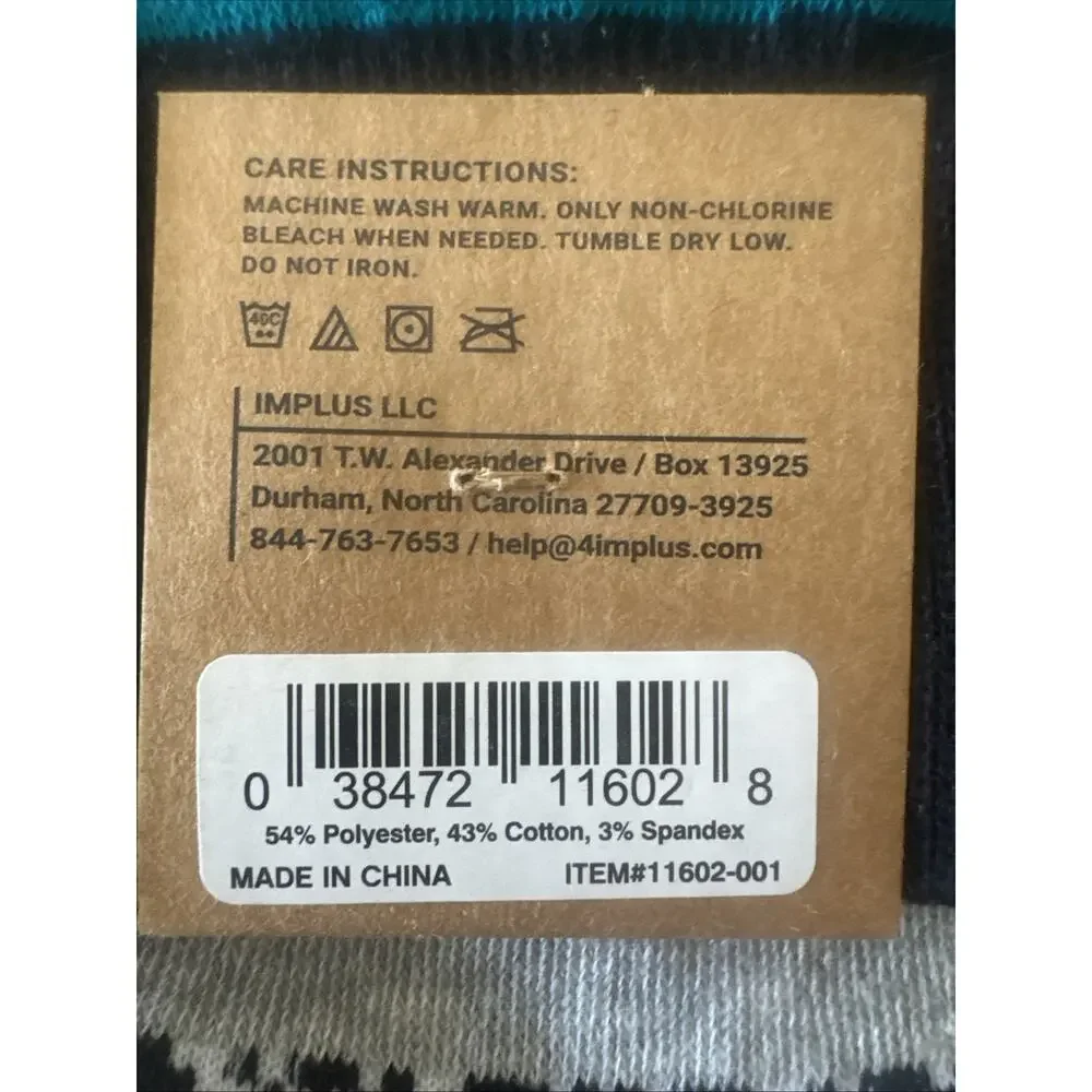 Florsheim Shoe Company Mens Fair Isle Geometric Crew‎ Socks Teal Blue Black 8-13